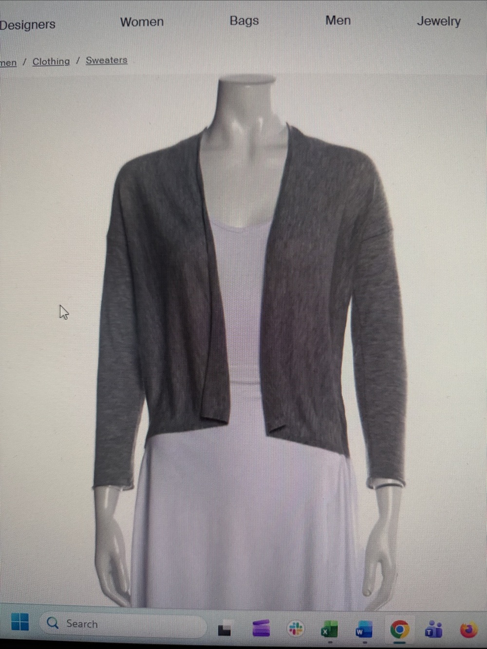 Autumn Cashmere Heather Gray Open-Front Cropped Cardigan